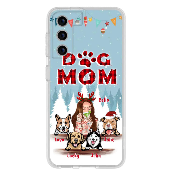 Custom Personalized Pet Mom Xmas Phone Case - Upto 4 Pets - Best Gift For Dog/Cat Lover - Case For Iphone/Samsung - 2T7CRT