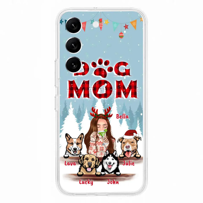 Custom Personalized Pet Mom Xmas Phone Case - Upto 4 Pets - Best Gift For Dog/Cat Lover - Case For Iphone/Samsung - 2T7CRT