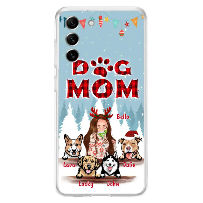 Custom Personalized Pet Mom Xmas Phone Case - Upto 4 Pets - Best Gift For Dog/Cat Lover - Case For Iphone/Samsung - 2T7CRT