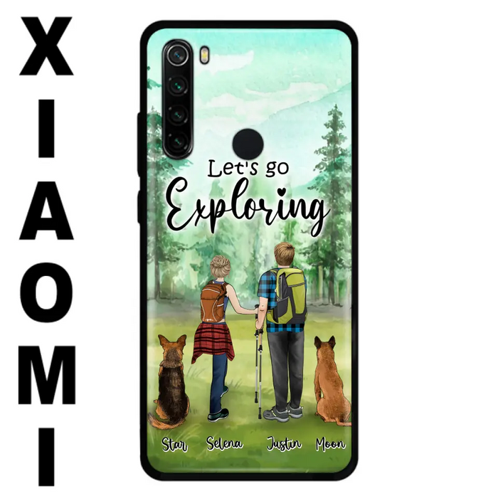 Custom Personalized Trekking Woods Couple With Dogs Phone Case - Couple With Upto 2 Pets - Case For Xiaomi, Huawei and Oppo - 6CIAJ9