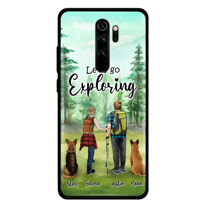 Custom Personalized Trekking Woods Couple With Dogs Phone Case - Couple With Upto 2 Pets - Case For Xiaomi, Huawei and Oppo - 6CIAJ9