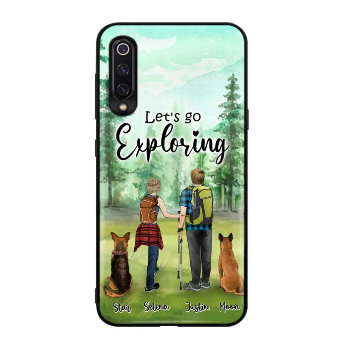 Custom Personalized Trekking Woods Couple With Dogs Phone Case - Couple With Upto 2 Pets - Case For Xiaomi, Huawei and Oppo - 6CIAJ9