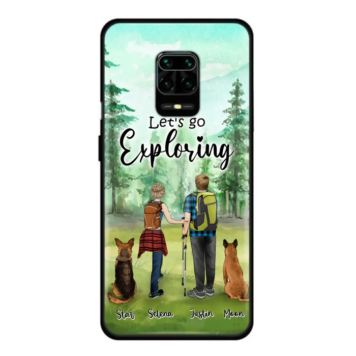 Custom Personalized Trekking Woods Couple With Dogs Phone Case - Couple With Upto 2 Pets - Case For Xiaomi, Huawei and Oppo - 6CIAJ9