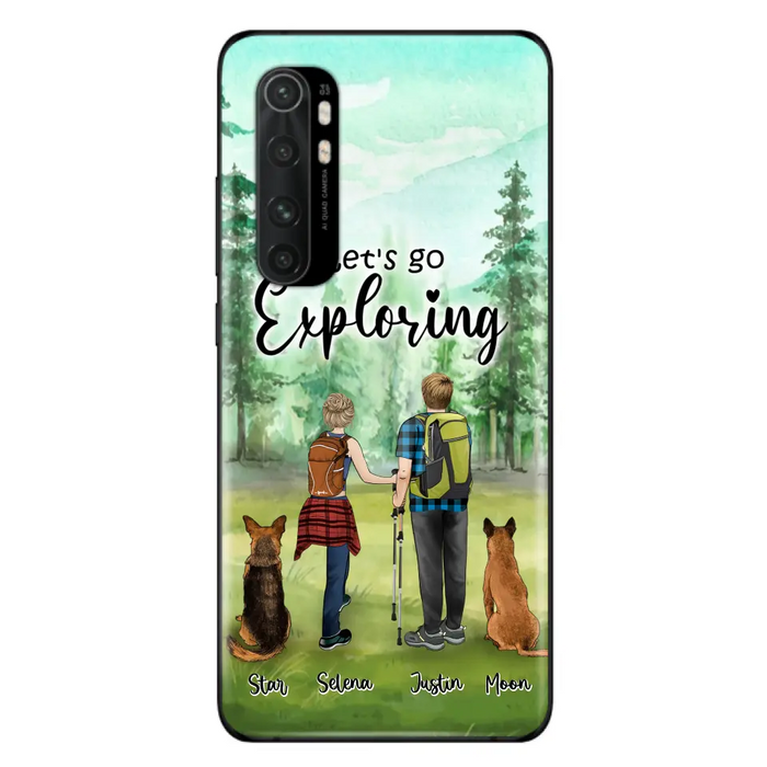 Custom Personalized Trekking Woods Couple With Dogs Phone Case - Couple With Upto 2 Pets - Case For Xiaomi, Huawei and Oppo - 6CIAJ9