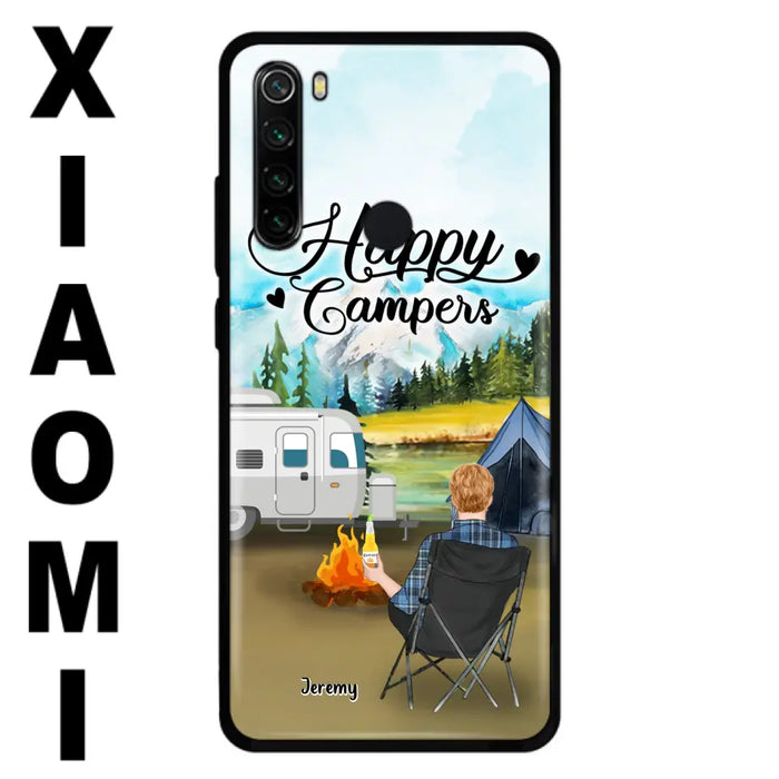 Personalized Camping Phone Case- Single Parent/ Couple With Upto 3 Dogs - Happy Campers - Phone Case For Xiaomi, Oppo, Huawei