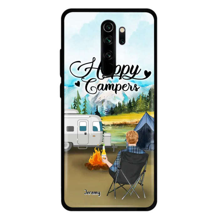 Personalized Camping Phone Case- Single Parent/ Couple With Upto 3 Dogs - Happy Campers - Phone Case For Xiaomi, Oppo, Huawei