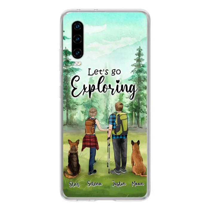 Custom Personalized Trekking Woods Couple With Dogs Phone Case - Couple With Upto 2 Pets - Case For Xiaomi, Huawei and Oppo - 6CIAJ9