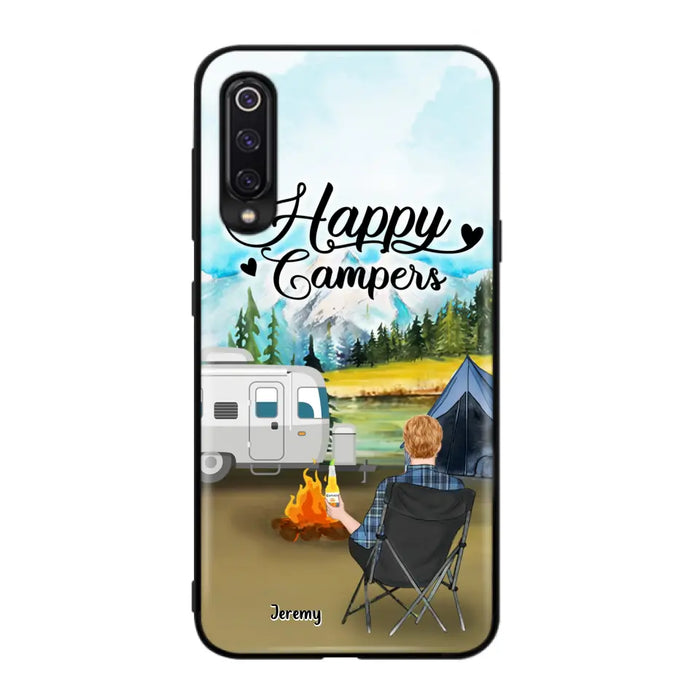 Personalized Camping Phone Case- Single Parent/ Couple With Upto 3 Dogs - Happy Campers - Phone Case For Xiaomi, Oppo, Huawei