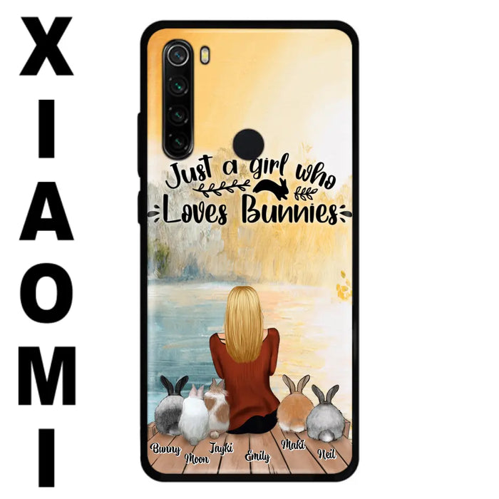 Custom Personalized Rabbit Mom Phone Case - Gifts For Rabbit Lovers With Upto 5 Rabbits - Just A Gril Who Loves Bunnies