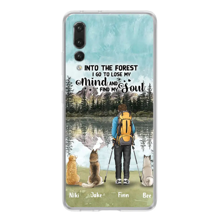 Custom Personalized Solo Hiking With Dogs Phone Case - Woman/Man With Upto 3 Pets - Case For Xiaomi, Huawei and Oppo - Q67GXN