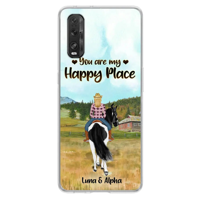 Custom Personalized Horse Riding Phone Case - You Are My Happy Place - Case Phone For Xiaomi, Oppo And Huawei