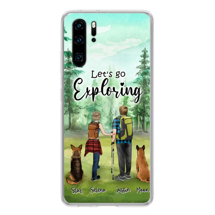 Custom Personalized Trekking Woods Couple With Dogs Phone Case - Couple With Upto 2 Pets - Case For Xiaomi, Huawei and Oppo - 6CIAJ9