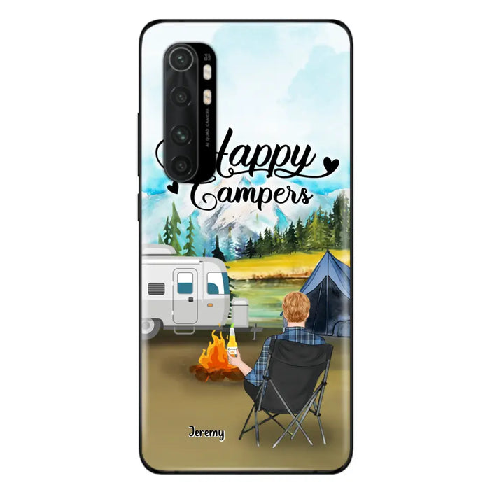 Personalized Camping Phone Case- Single Parent/ Couple With Upto 3 Dogs - Happy Campers - Phone Case For Xiaomi, Oppo, Huawei