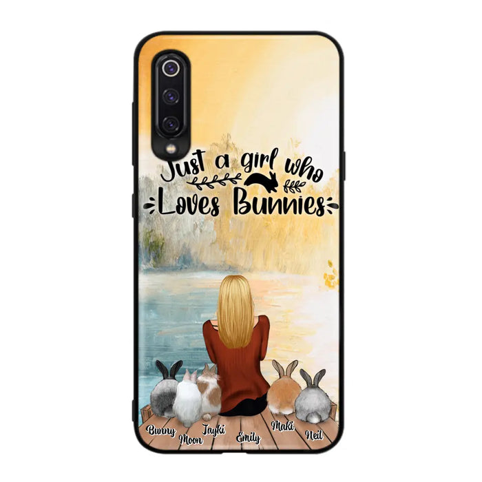 Custom Personalized Rabbit Mom Phone Case - Gifts For Rabbit Lovers With Upto 5 Rabbits - Just A Gril Who Loves Bunnies