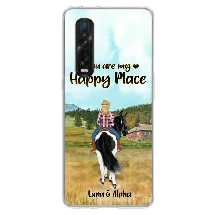 Custom Personalized Horse Riding Phone Case - You Are My Happy Place - Case Phone For Xiaomi, Oppo And Huawei