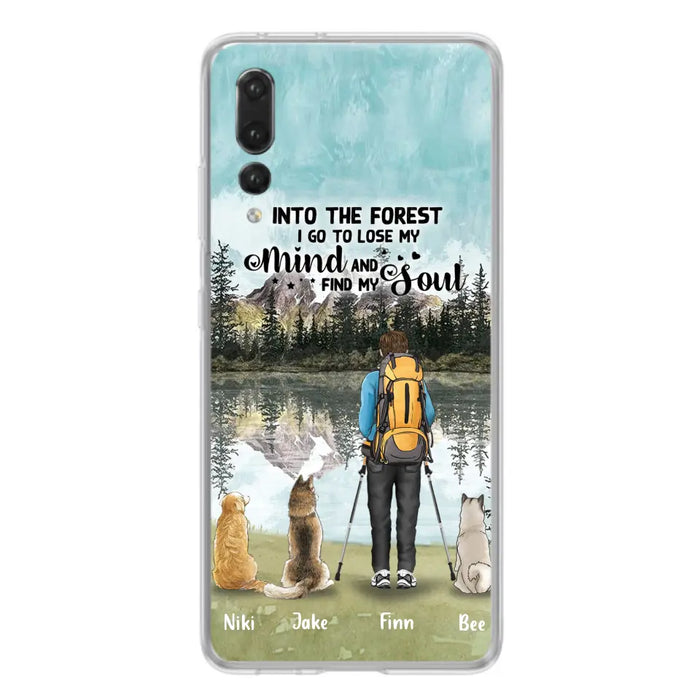 Custom Personalized Solo Hiking With Dogs Phone Case - Woman/Man With Upto 3 Pets - Case For Xiaomi, Huawei and Oppo - Q67GXN