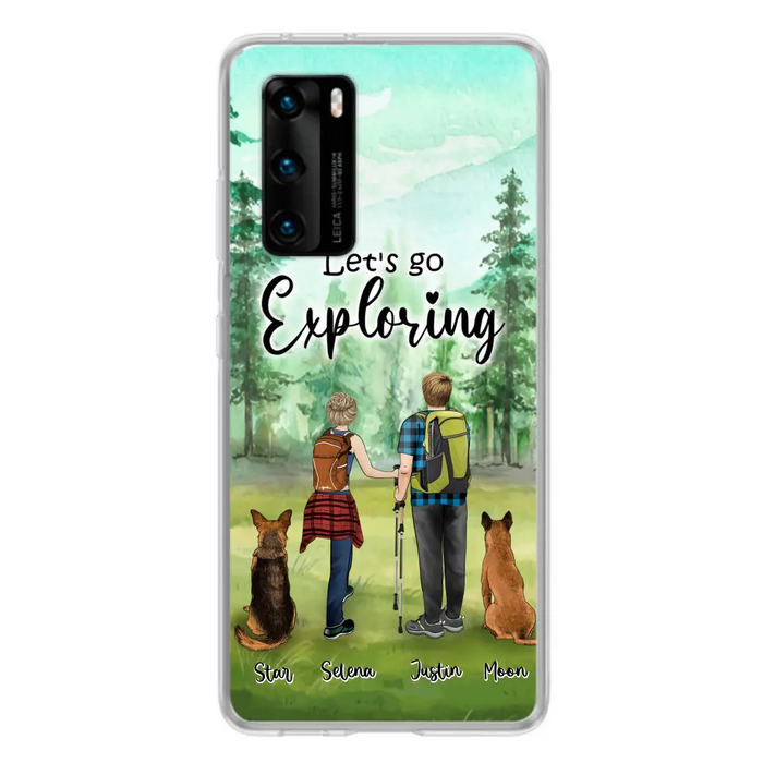 Custom Personalized Trekking Woods Couple With Dogs Phone Case - Couple With Upto 2 Pets - Case For Xiaomi, Huawei and Oppo - 6CIAJ9