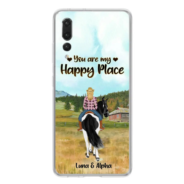 Custom Personalized Horse Riding Phone Case - You Are My Happy Place - Case Phone For Xiaomi, Oppo And Huawei