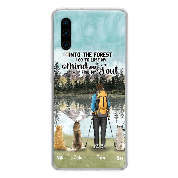 Custom Personalized Solo Hiking With Dogs Phone Case - Woman/Man With Upto 3 Pets - Case For Xiaomi, Huawei and Oppo - Q67GXN