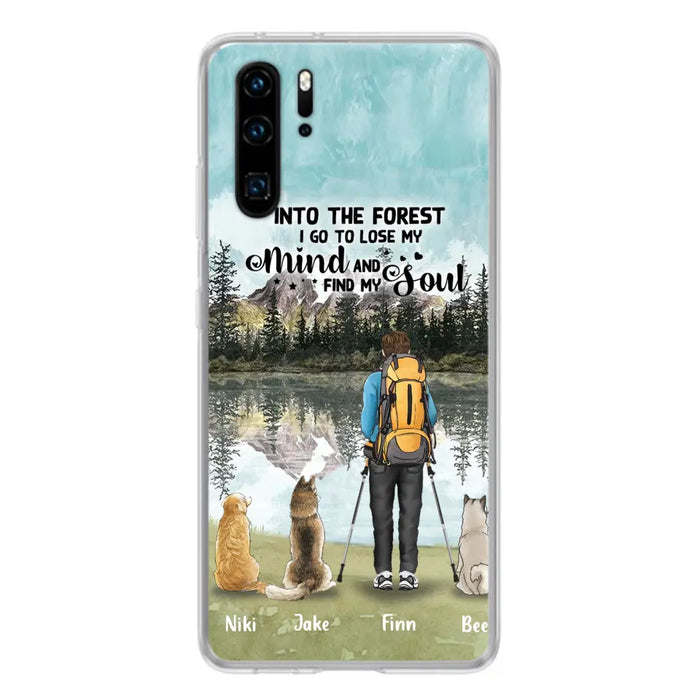 Custom Personalized Solo Hiking With Dogs Phone Case - Woman/Man With Upto 3 Pets - Case For Xiaomi, Huawei and Oppo - Q67GXN