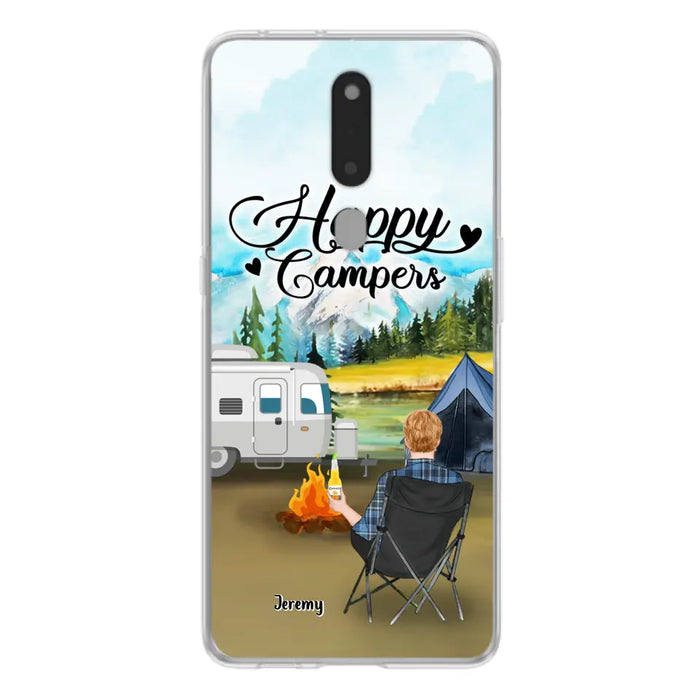 Personalized Camping Phone Case- Single Parent/ Couple With Upto 3 Dogs - Happy Campers - Phone Case For Xiaomi, Oppo, Huawei