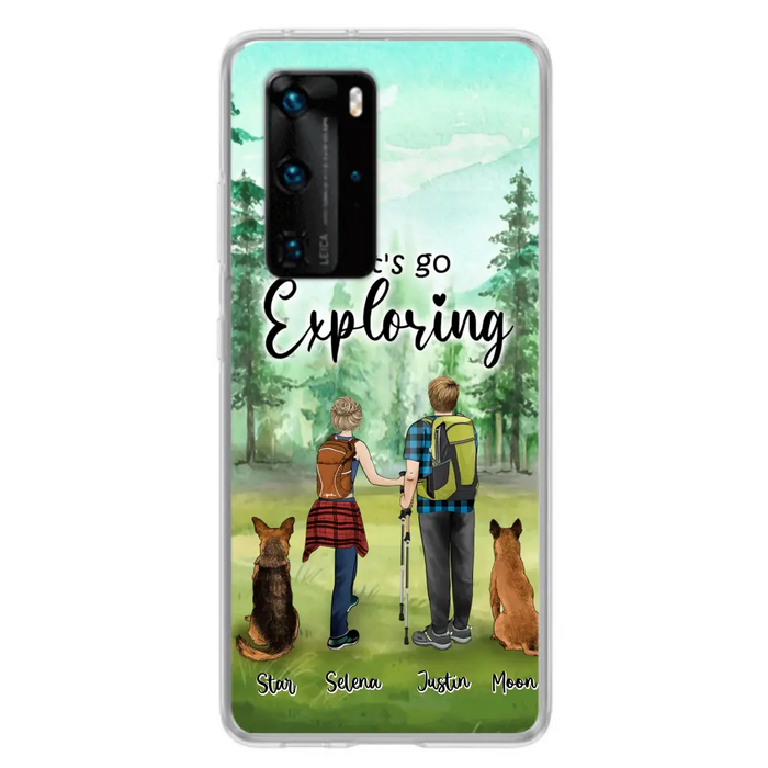 Custom Personalized Trekking Woods Couple With Dogs Phone Case - Couple With Upto 2 Pets - Case For Xiaomi, Huawei and Oppo - 6CIAJ9