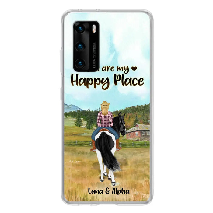 Custom Personalized Horse Riding Phone Case - You Are My Happy Place - Case Phone For Xiaomi, Oppo And Huawei