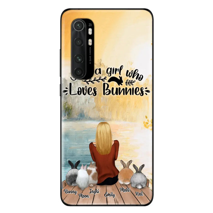 Custom Personalized Rabbit Mom Phone Case - Gifts For Rabbit Lovers With Upto 5 Rabbits - Just A Gril Who Loves Bunnies