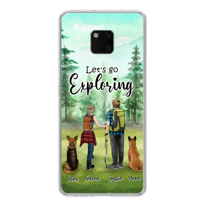 Custom Personalized Trekking Woods Couple With Dogs Phone Case - Couple With Upto 2 Pets - Case For Xiaomi, Huawei and Oppo - 6CIAJ9