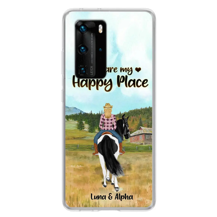 Custom Personalized Horse Riding Phone Case - You Are My Happy Place - Case Phone For Xiaomi, Oppo And Huawei