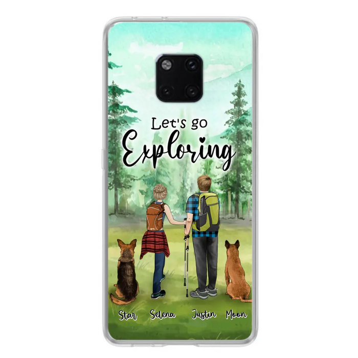 Custom Personalized Trekking Woods Couple With Dogs Phone Case - Couple With Upto 2 Pets - Case For Xiaomi, Huawei and Oppo - 6CIAJ9