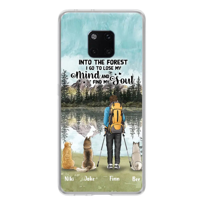 Custom Personalized Solo Hiking With Dogs Phone Case - Woman/Man With Upto 3 Pets - Case For Xiaomi, Huawei and Oppo - Q67GXN