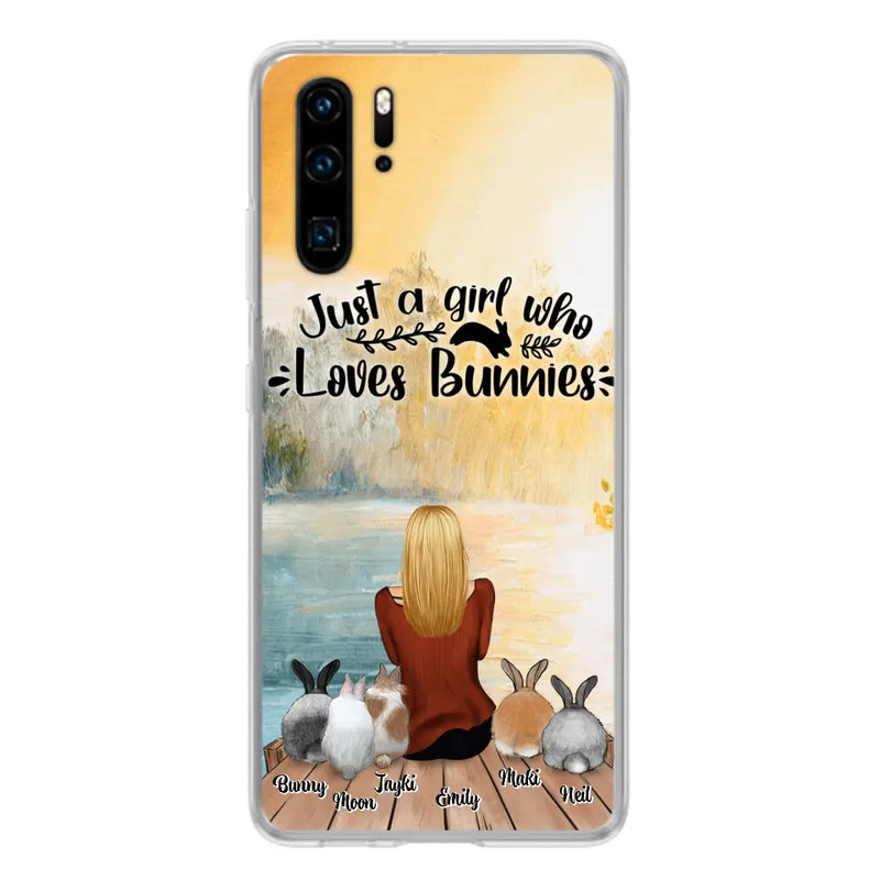 Personalized Rabbit Mom Phone Case - Gifts For Rabbit Lovers With Up to 5 Rabbits - Just A Gril Who Loves Bunnies