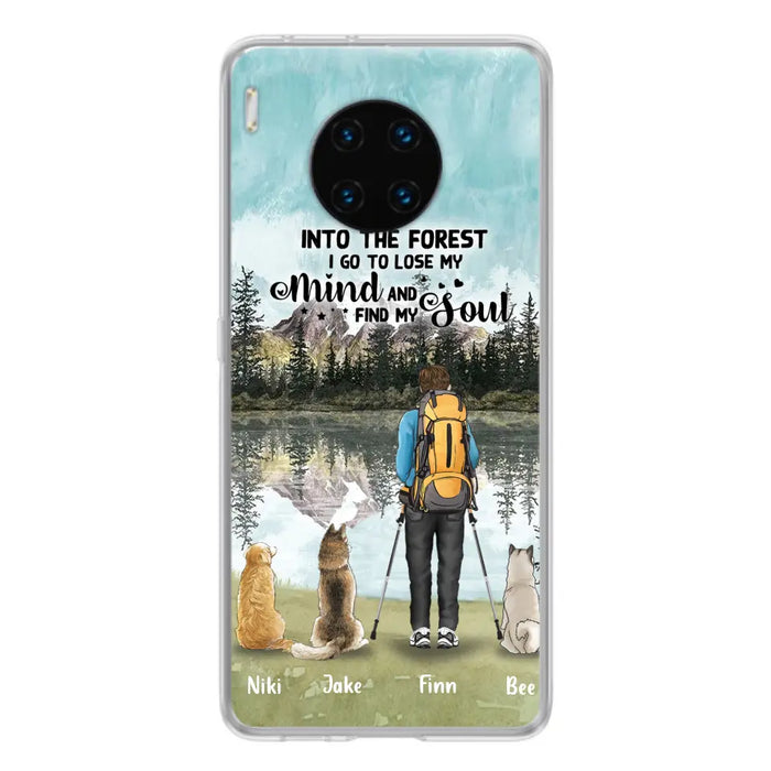 Custom Personalized Solo Hiking With Dogs Phone Case - Woman/Man With Upto 3 Pets - Case For Xiaomi, Huawei and Oppo - Q67GXN