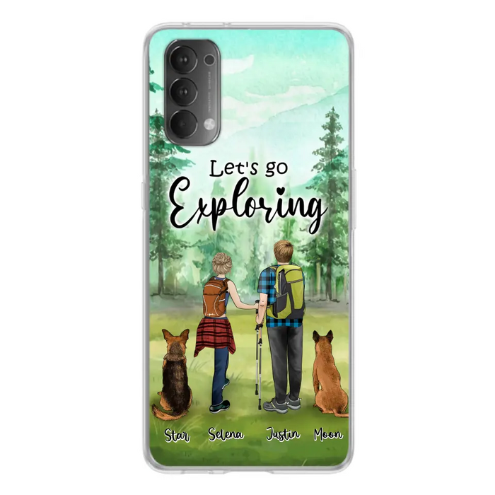 Custom Personalized Trekking Woods Couple With Dogs Phone Case - Couple With Upto 2 Pets - Case For Xiaomi, Huawei and Oppo - 6CIAJ9