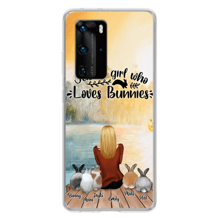 Custom Personalized Rabbit Mom Phone Case - Gifts For Rabbit Lovers With Upto 5 Rabbits - Just A Gril Who Loves Bunnies