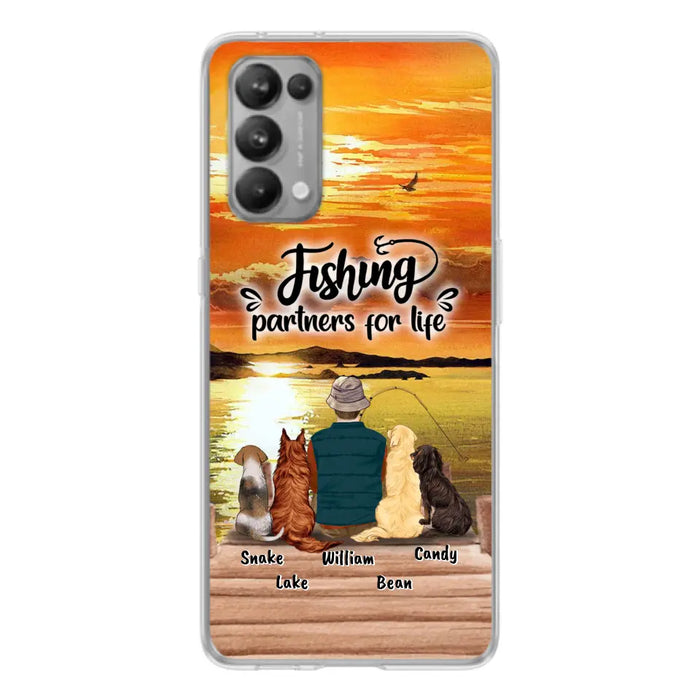 Custom Personalized Fishing Man Phone Case - Upto 4 Dogs - Phone Case For Xiaomi, Huawei and Oppo - 4TC88X