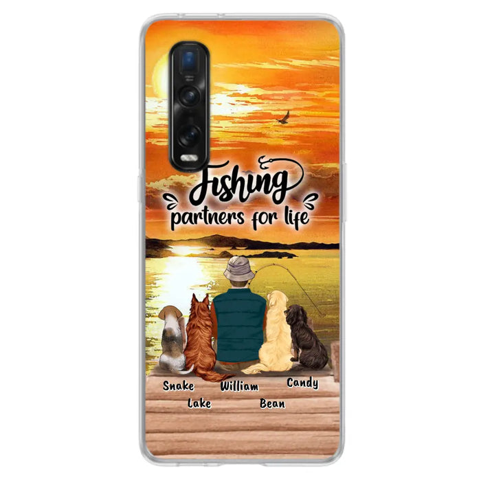 Custom Personalized Fishing Man Phone Case - Upto 4 Dogs - Phone Case For Xiaomi, Huawei and Oppo - 4TC88X