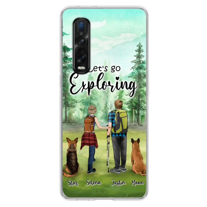 Custom Personalized Trekking Woods Couple With Dogs Phone Case - Couple With Upto 2 Pets - Case For Xiaomi, Huawei and Oppo - 6CIAJ9