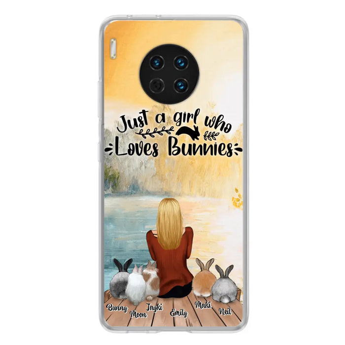 Custom Personalized Rabbit Mom Phone Case - Gifts For Rabbit Lovers With Upto 5 Rabbits - Just A Gril Who Loves Bunnies