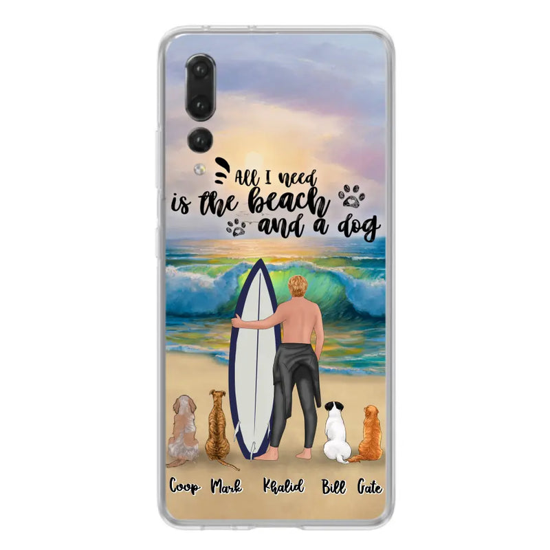 Personalized Surfing Phone Case - Woman/Man With Up to 4 Pets  - Phone Case For Xiaomi, Huawei and Oppo - CCS180