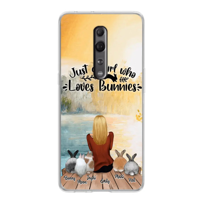 Custom Personalized Rabbit Mom Phone Case - Gifts For Rabbit Lovers With Upto 5 Rabbits - Just A Gril Who Loves Bunnies