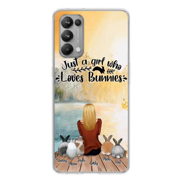 Custom Personalized Rabbit Mom Phone Case - Gifts For Rabbit Lovers With Upto 5 Rabbits - Just A Gril Who Loves Bunnies