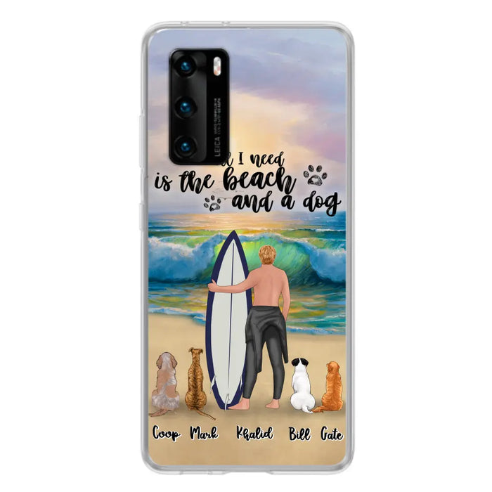 Custom Personalized Surfing Phone Case - Woman/Man With Upto 4 Pets  - Phone Case For Xiaomi, Huawei and Oppo - CCS180