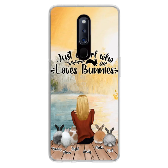 Custom Personalized Rabbit Mom Phone Case - Gifts For Rabbit Lovers With Upto 5 Rabbits - Just A Gril Who Loves Bunnies