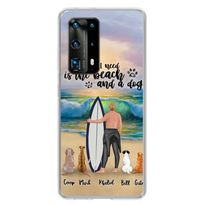 Custom Personalized Surfing Phone Case - Woman/Man With Upto 4 Pets  - Phone Case For Xiaomi, Huawei and Oppo - CCS180