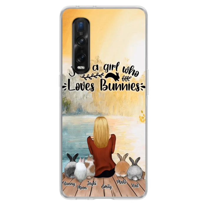 Custom Personalized Rabbit Mom Phone Case - Gifts For Rabbit Lovers With Upto 5 Rabbits - Just A Gril Who Loves Bunnies