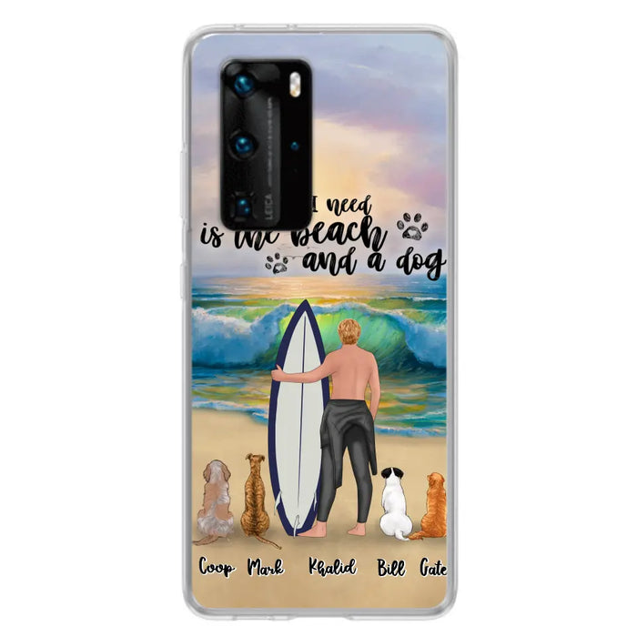 Custom Personalized Surfing Phone Case - Woman/Man With Upto 4 Pets  - Phone Case For Xiaomi, Huawei and Oppo - CCS180