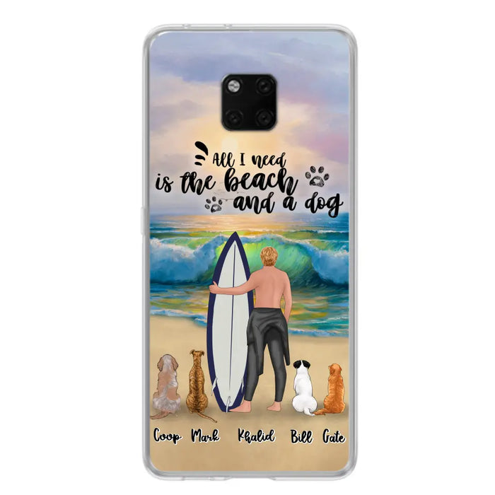 Custom Personalized Surfing Phone Case - Woman/Man With Upto 4 Pets  - Phone Case For Xiaomi, Huawei and Oppo - CCS180