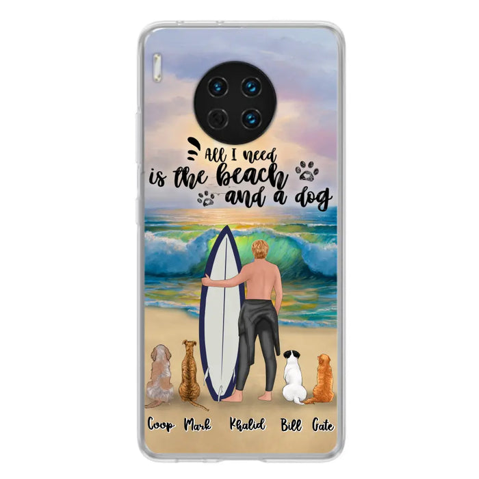 Custom Personalized Surfing Phone Case - Woman/Man With Upto 4 Pets  - Phone Case For Xiaomi, Huawei and Oppo - CCS180